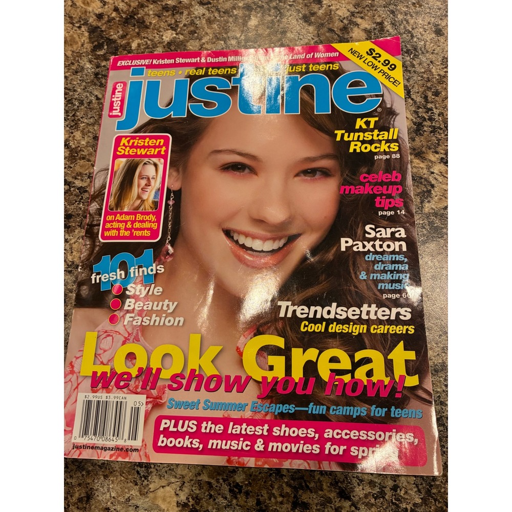 Justine Magazine April May 2007 Kristen Stewart Dustin Milligan KT Tunstall Y2K